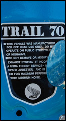 Trail 70 Warning